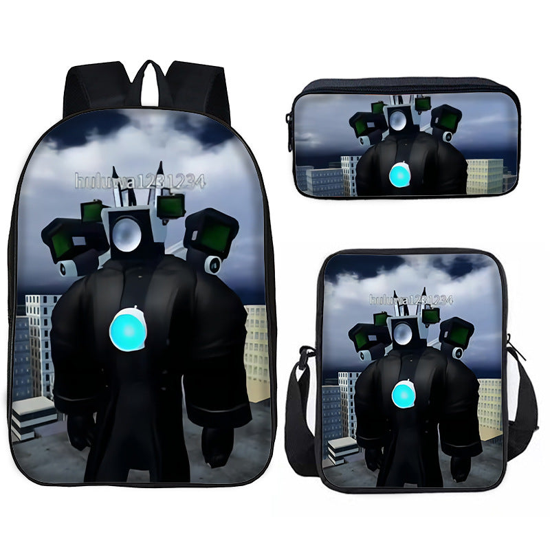 Toilet Primary Secondary Monitor Three-piece Set Elementary School Students' Schoolbags