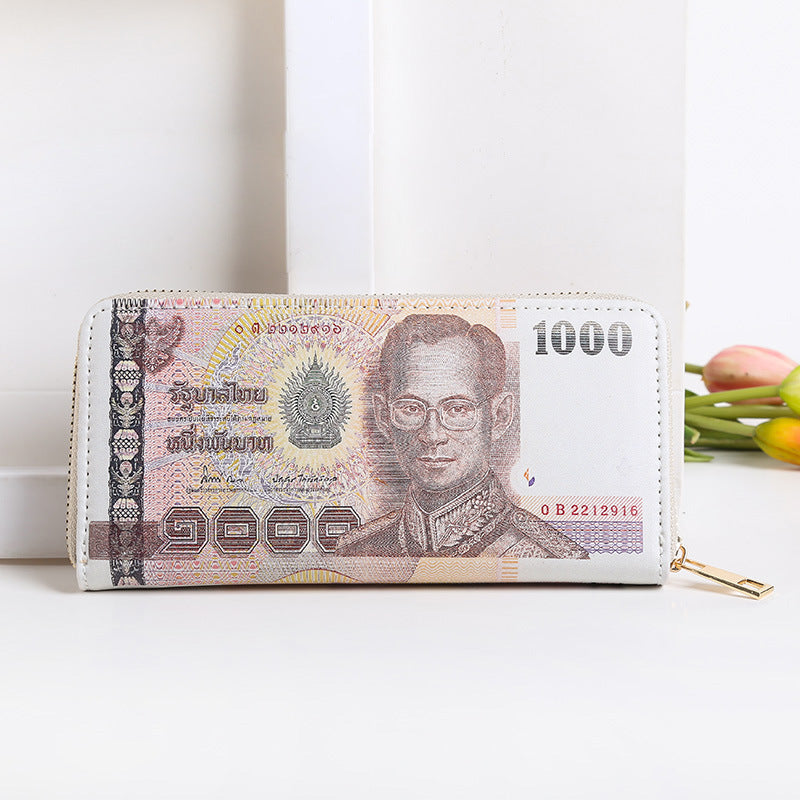 Money Pattern Usd Euro Funny Fun Large Capacity Card Holder