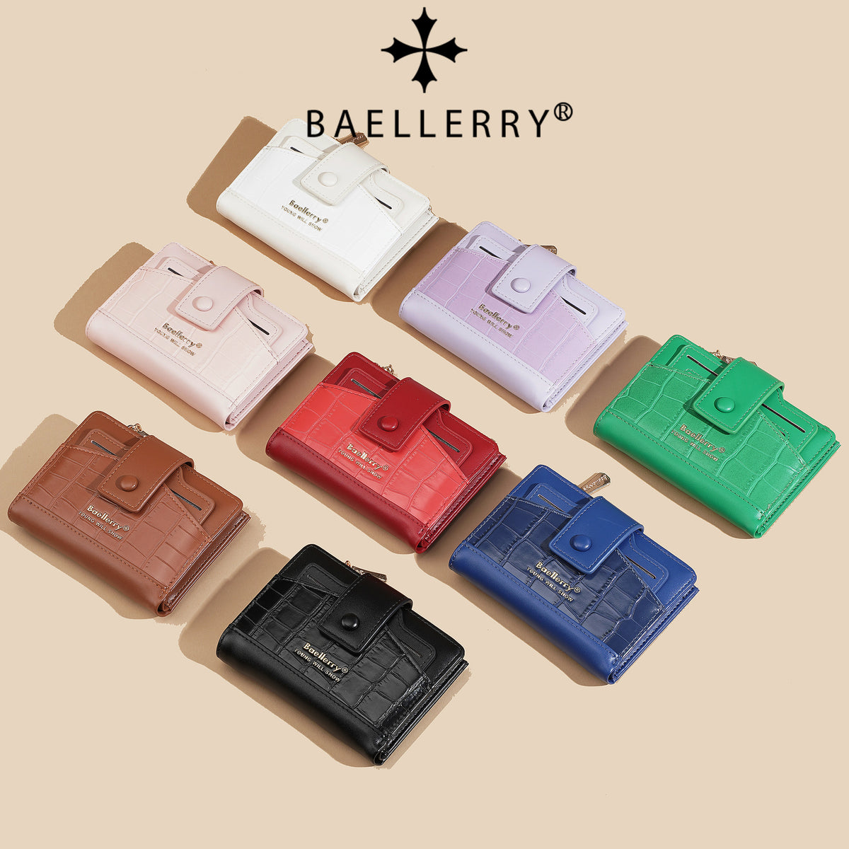 Women's Short Stone Pattern Multiple Slots Thin Ladies Wallet