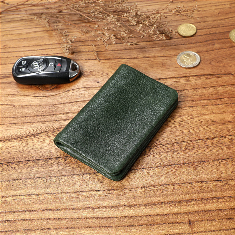 Men's Retro Vegetable Tanned Leather Cowhide Short Men's Wallets
