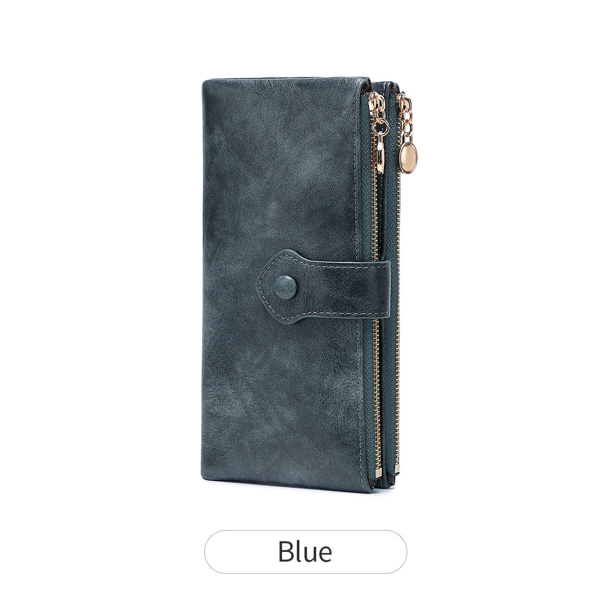 Women's Double Fold Long Simple Large Capacity Zip Multifunctional Buckle