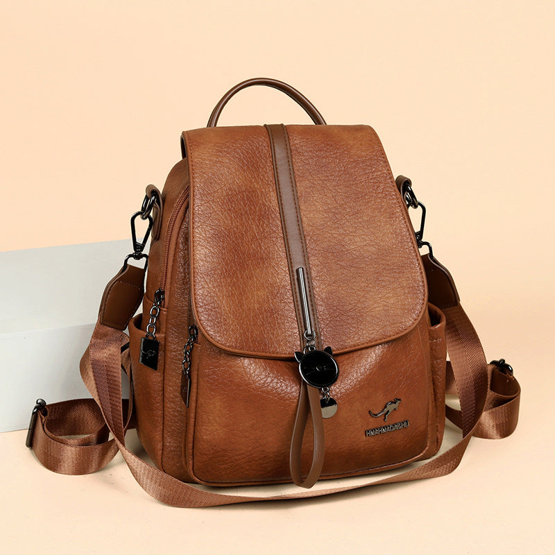 Women's Creative Cool Soft Leather Lightweight Backpacks