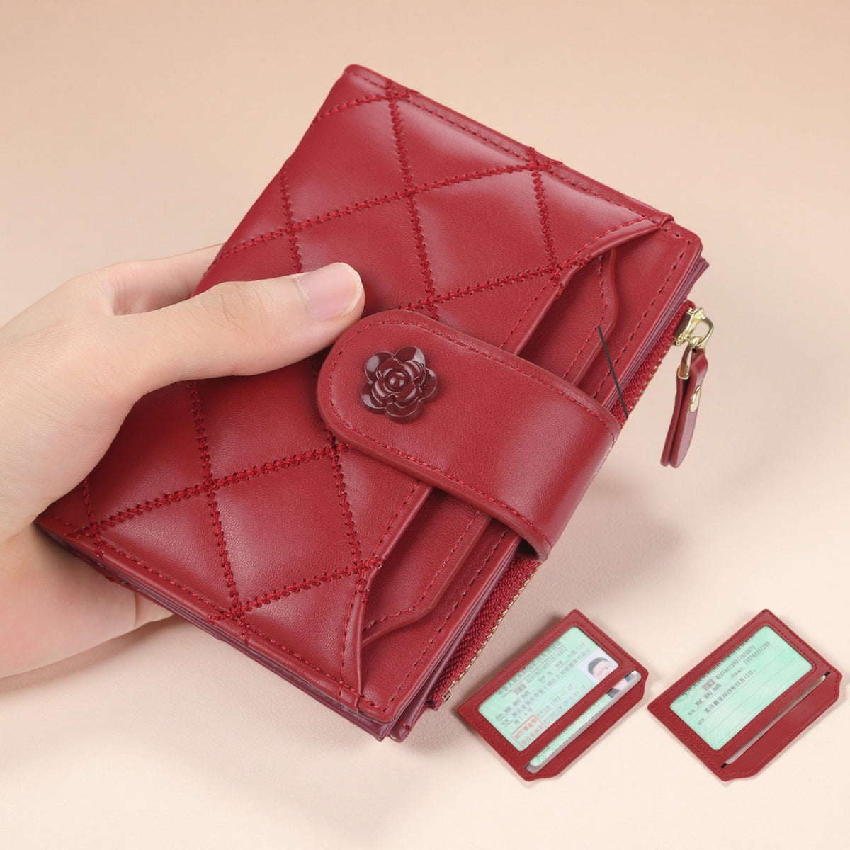 Women's Without Short Vertical Zipper For Card Holder