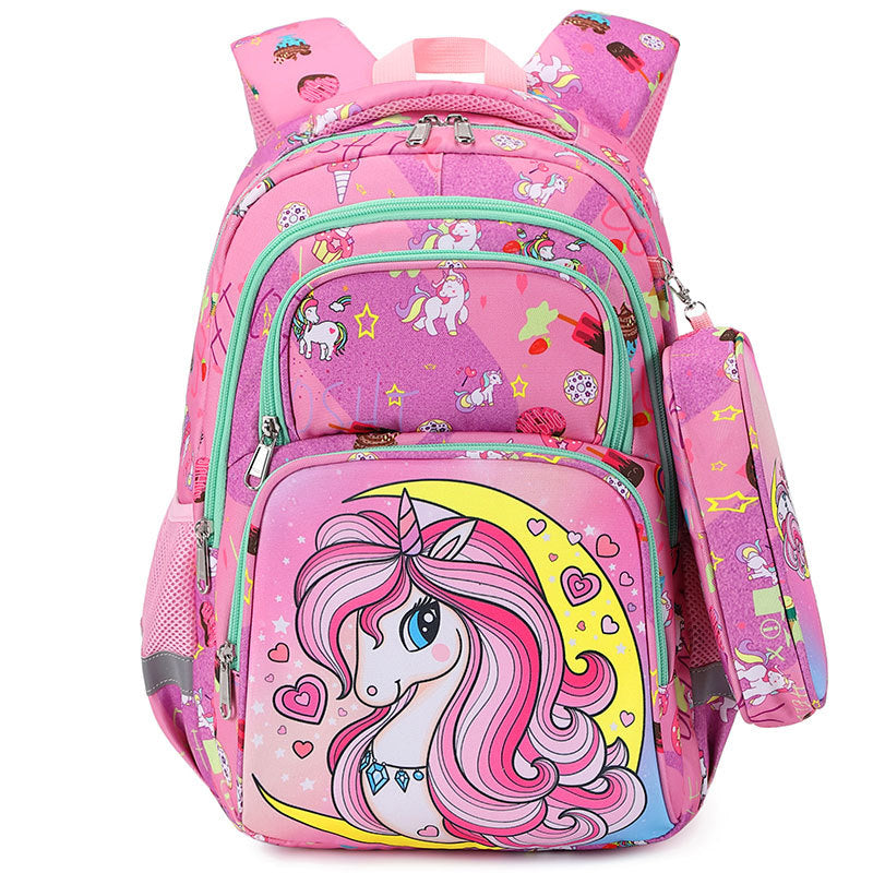 Primary Burden Relief Spine Protection Unicorn First-class Cartoon Elementary School Students' Schoolbags