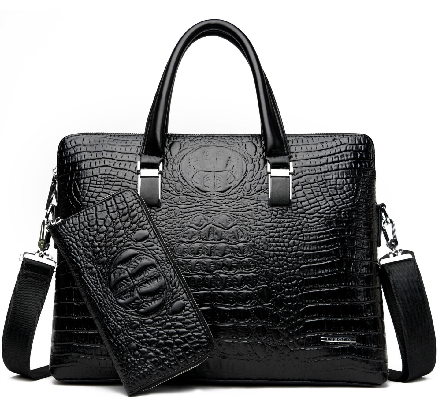 Men's Fashion Alligator Print Document Computer Gift Men's Handbags