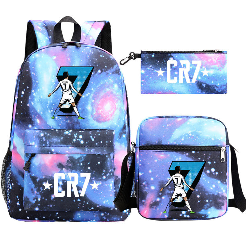 Women's & Men's & Football Star Junior Three-piece Suit Backpacks