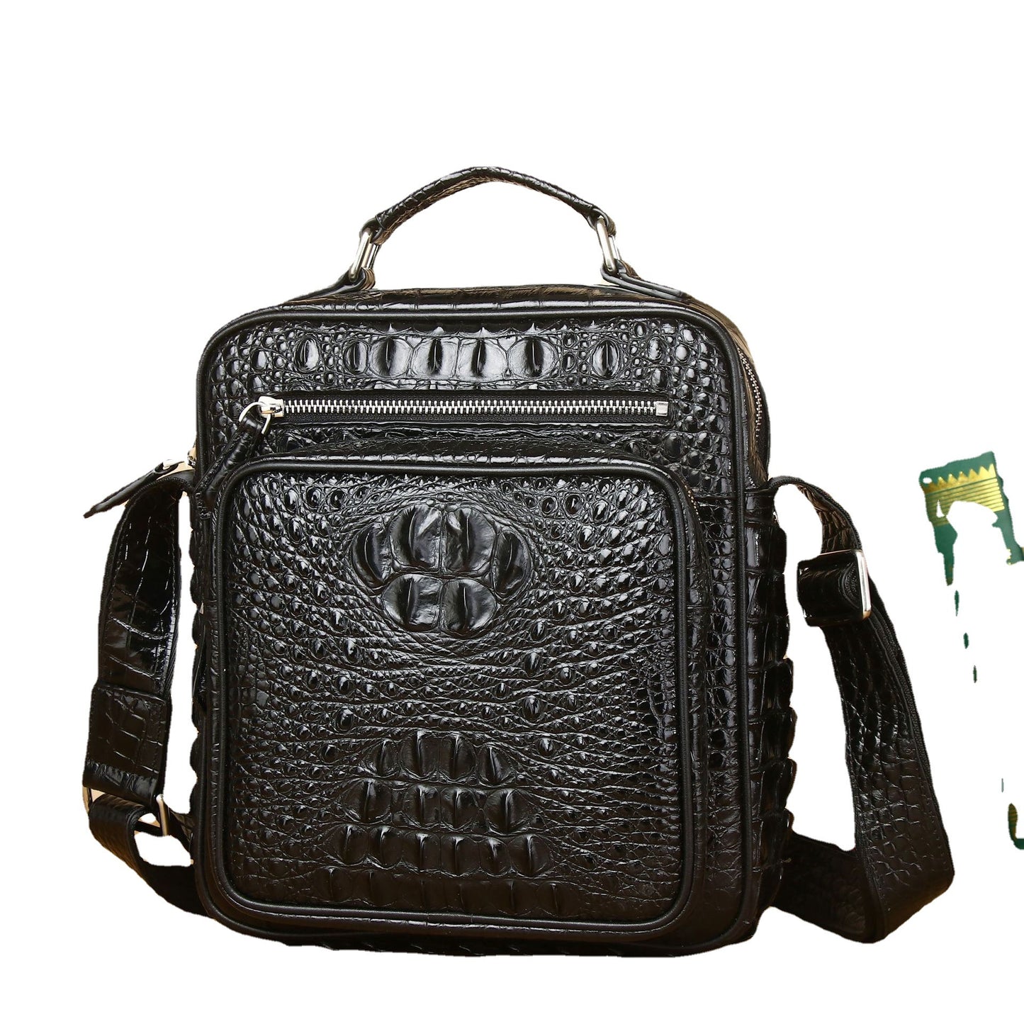 Men's Crocodile Fishbone Pattern Genuine Leather Fashion Men's Shoulder Bags