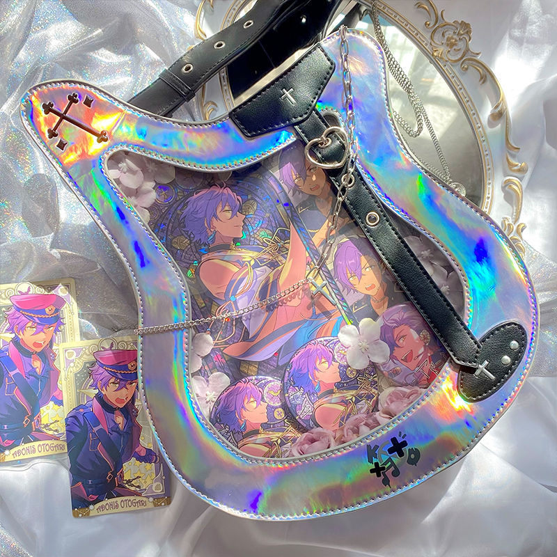 Bass Cartoon Laser Writing Sweet Cool Crossbody Bags