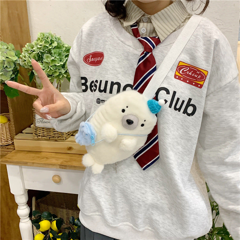 Women's Winter Seal Plush Toy Doll Bags
