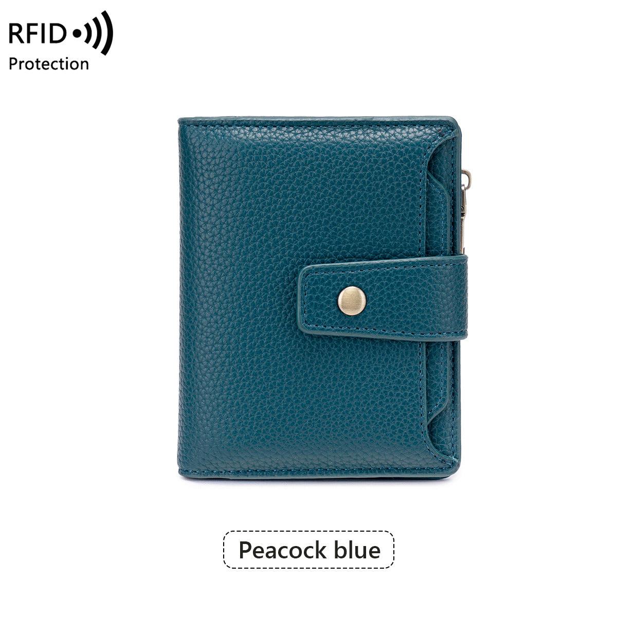 Women's Litchi Pattern Soft Leather Zip Multiple Ladies Wallet