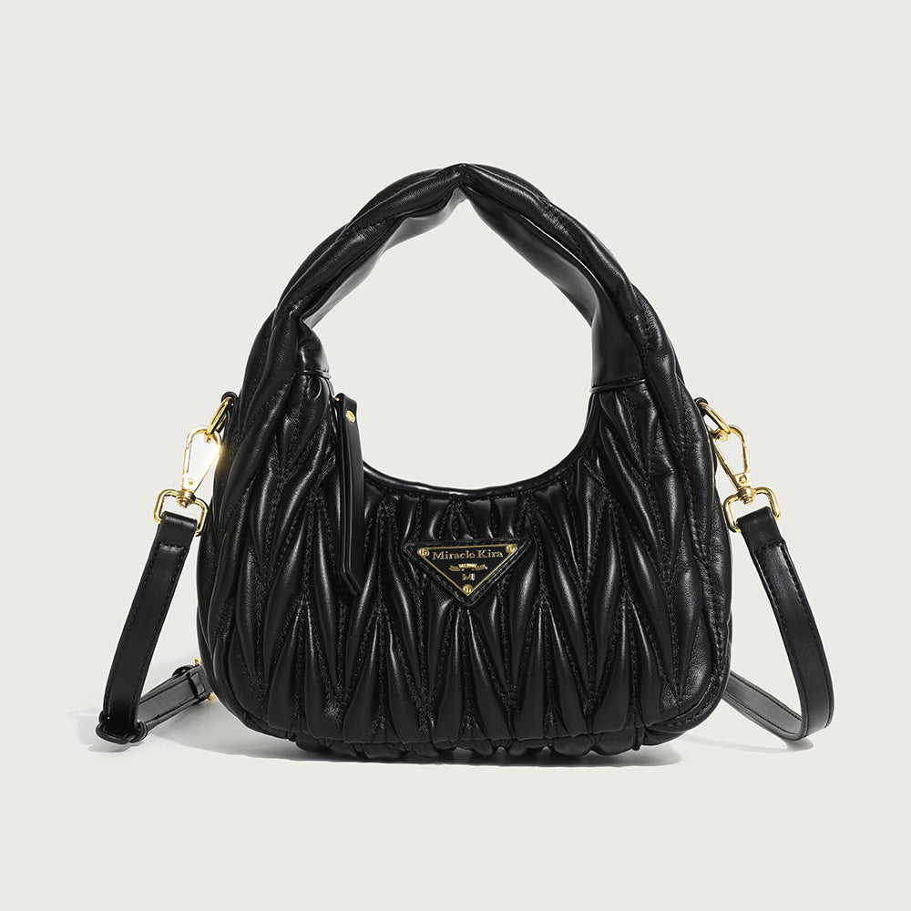 Women's Design Spring Exquisite High-grade Pleated Underarm Handbags