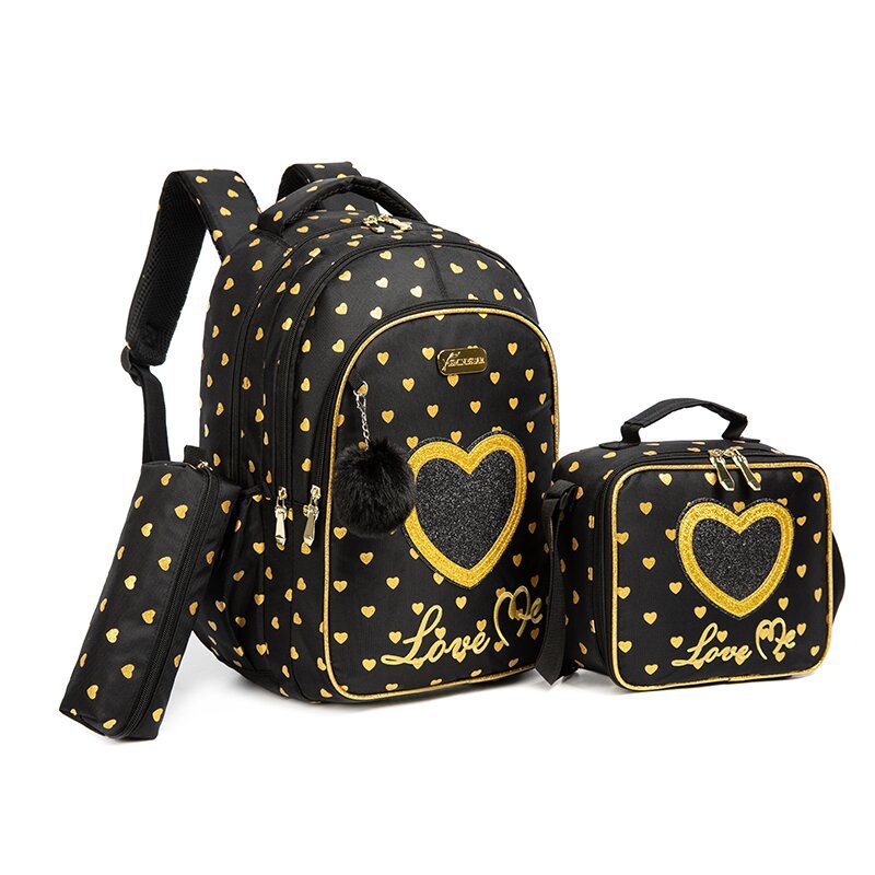 Sequined Cute Cartoon Primary Inch Three-piece Elementary School Students' Schoolbags