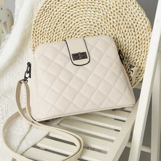 Women's Genuine Leather Large Capacity Fashion Diamond Crossbody Bags