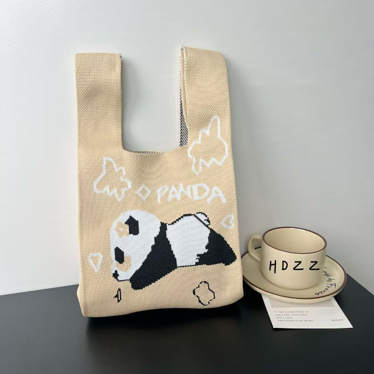 Women's Cute Panda Knitted Gift Niche High-grade Women's Handbag
