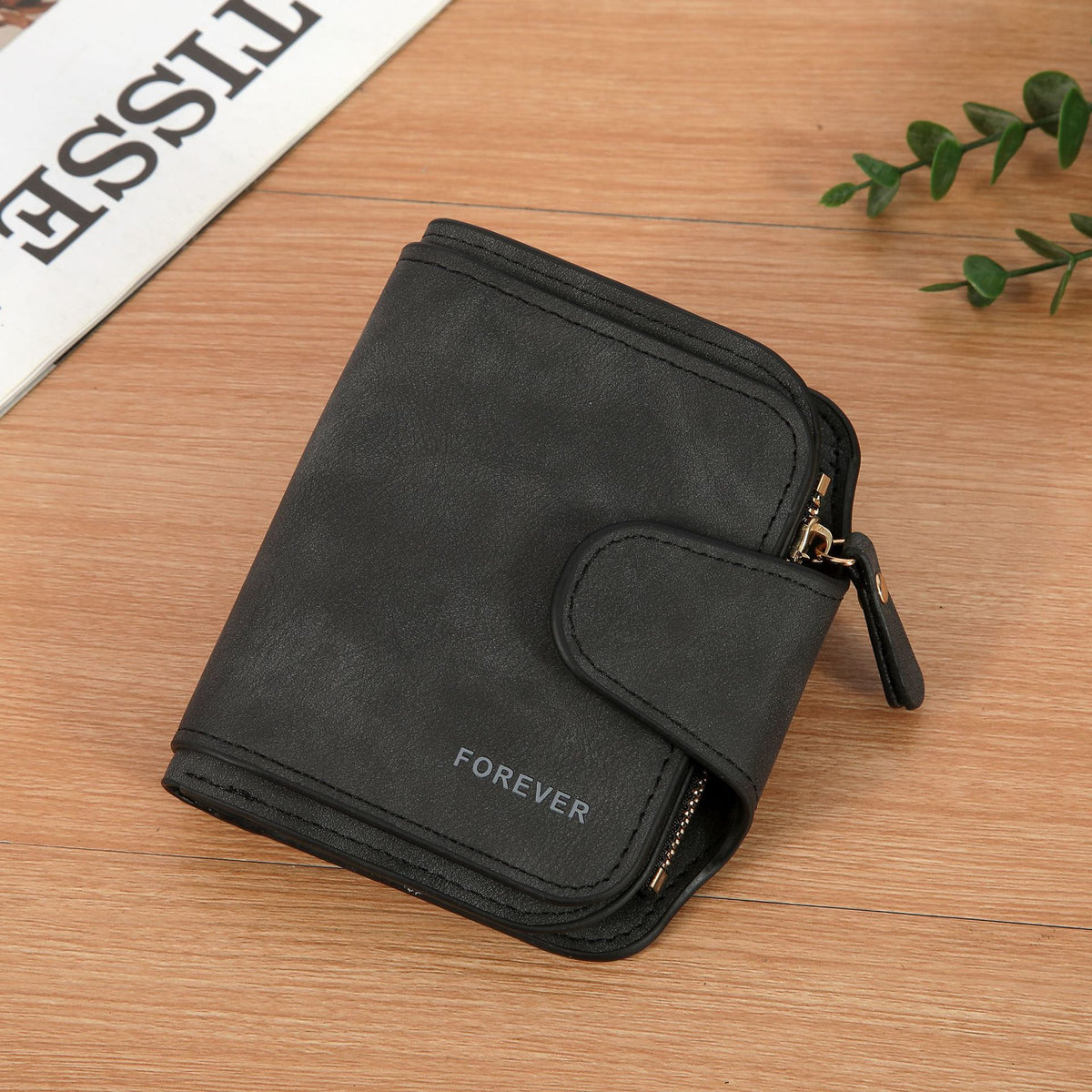 Glamorous Women's Retro Frosted Leather Short Coin Purses