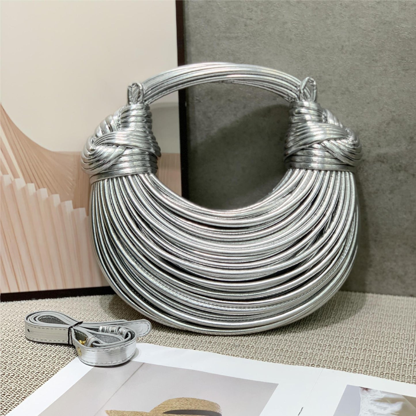 Colorful Noodle Fashion Simple Hand-woven Contrast Bags