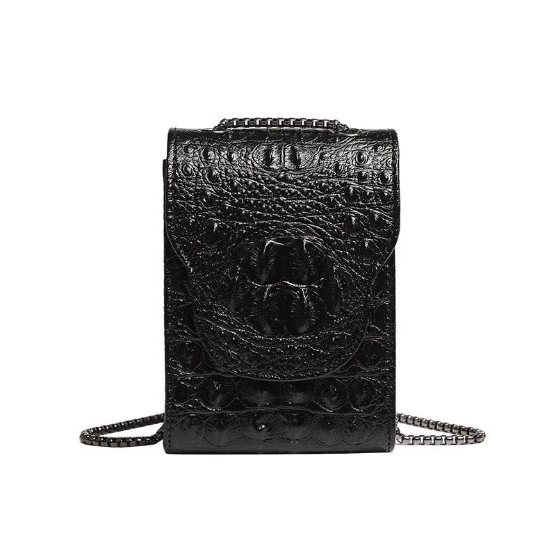 Women's Crocodile Pattern Mobile Mini Chain High Sense Bags