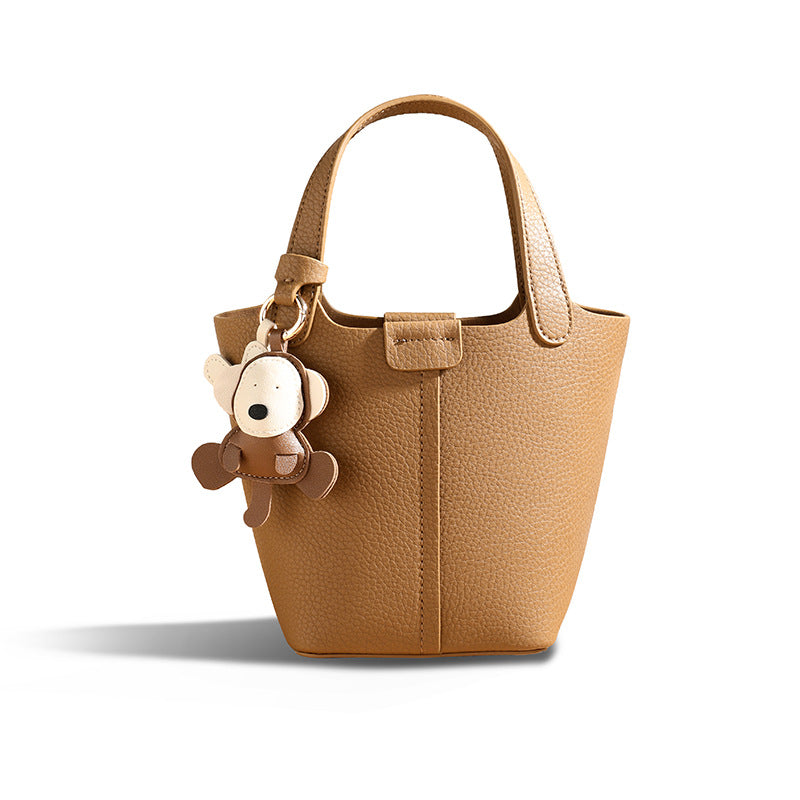 Women's Genuine Leather Light Luxury Minority Versatile Bucket Bags