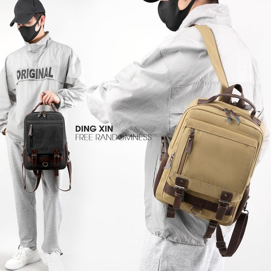 Simple Vintage Large Capacity Solid Color Backpacks