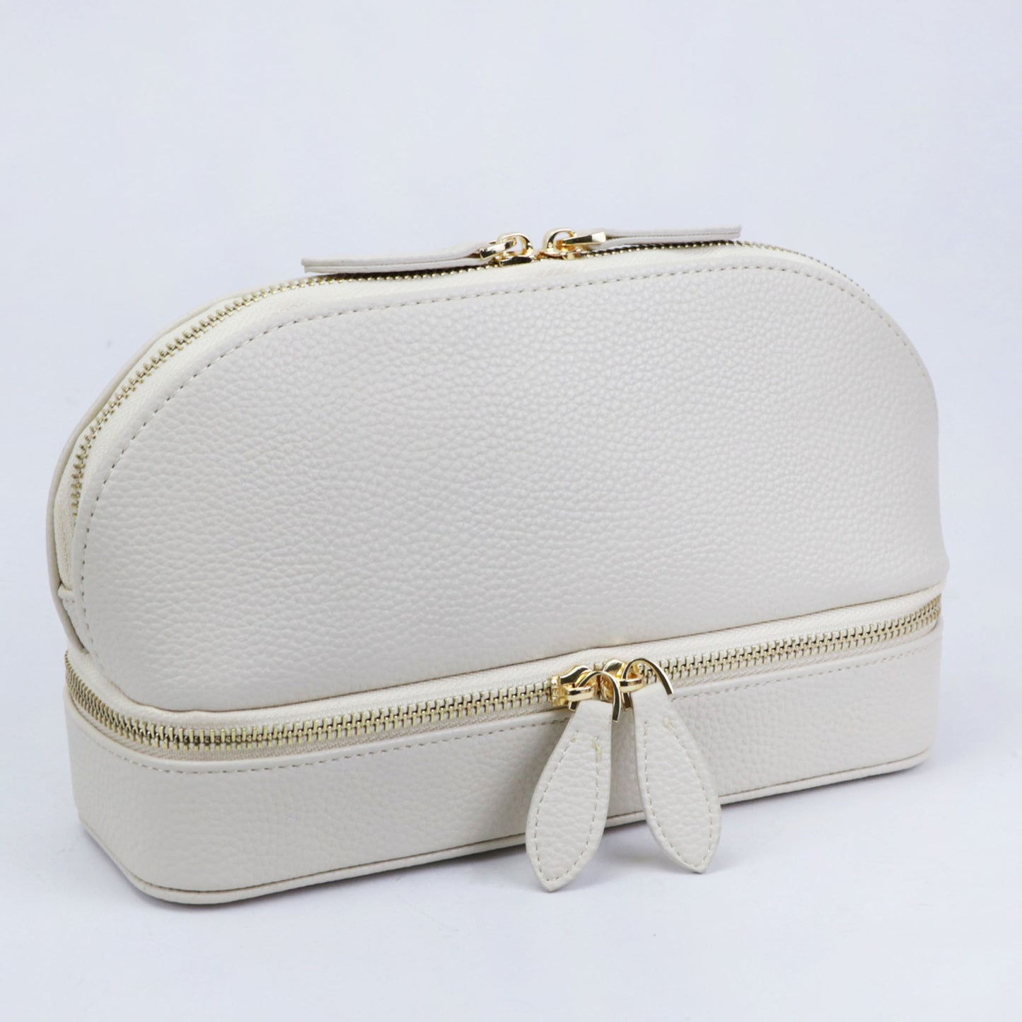 Solid Color Leather Fashion Shell Shape Multifunctional Cosmetic Bags