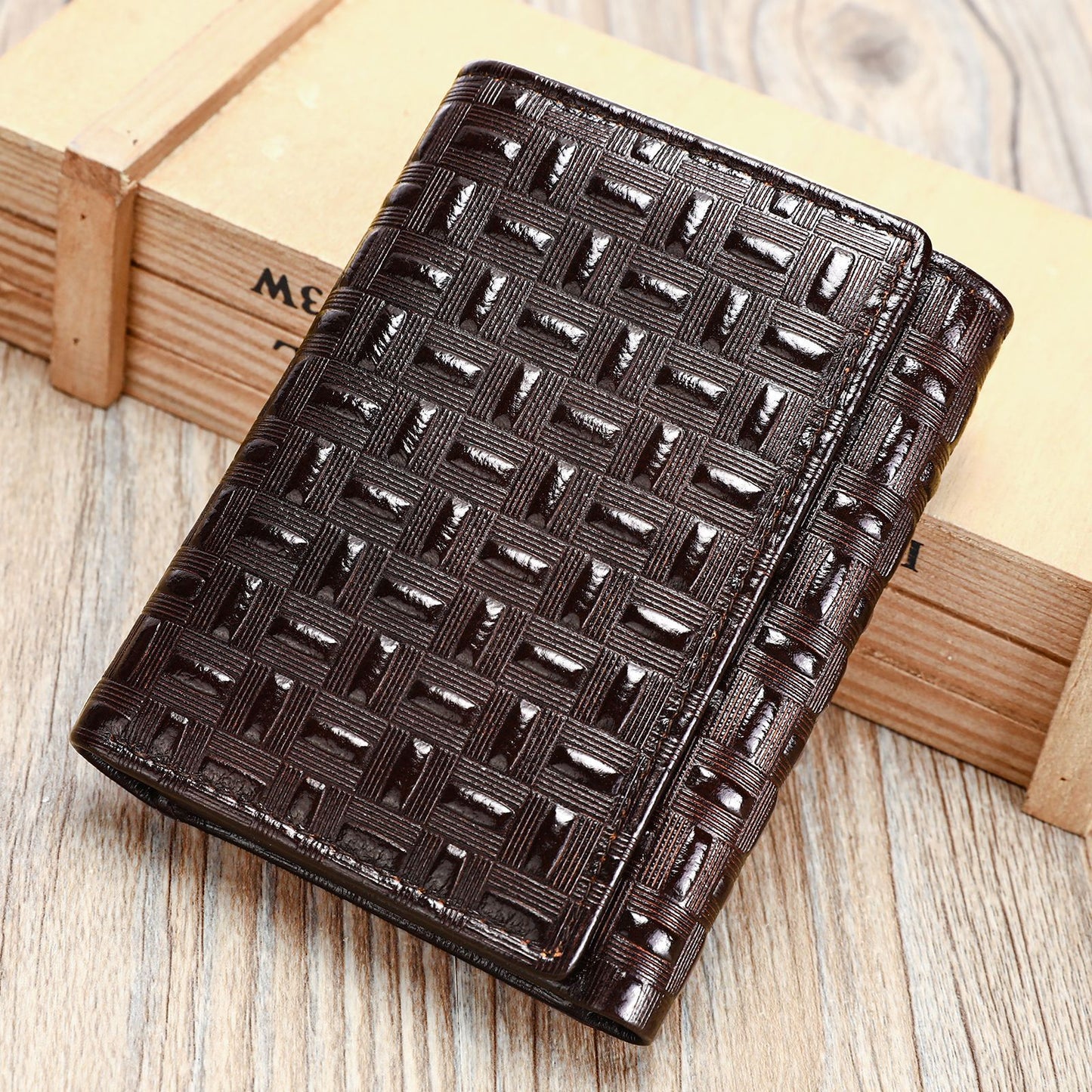 Men's American Gold Clip Swiping Multiple Slots Short Men's Wallets