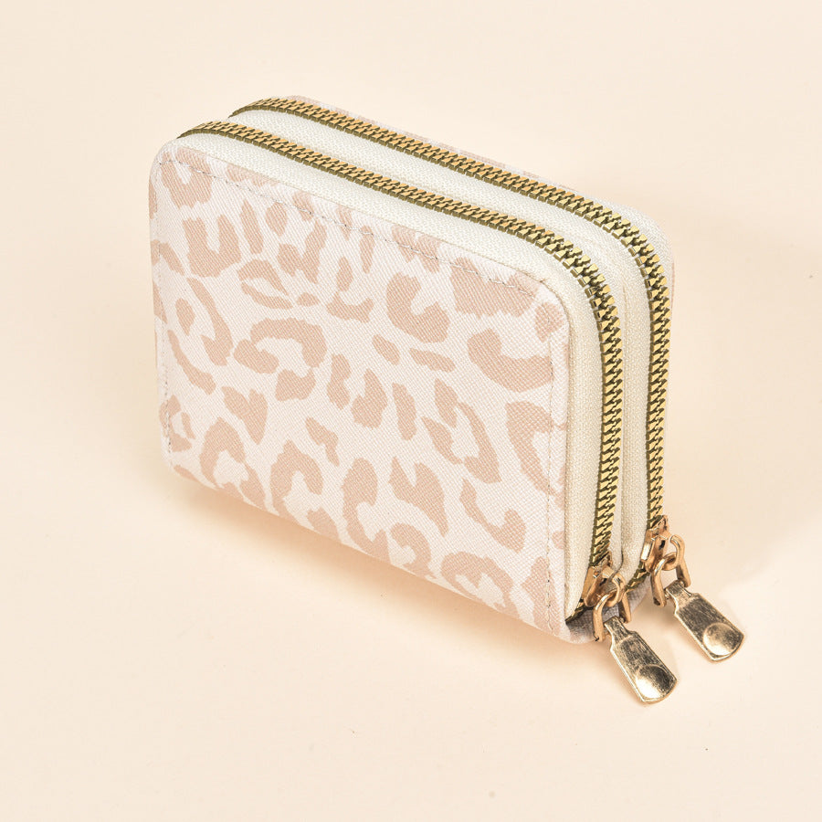 Leopard Print Short Double Zipper Expanding Female Temperament Ladies Wallet