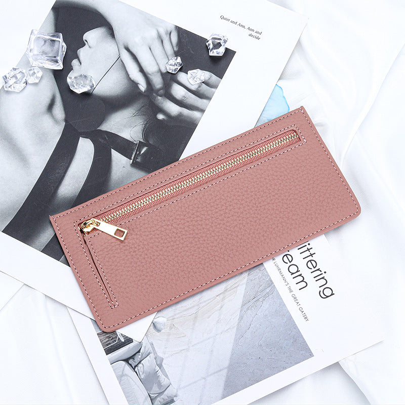 Women's Long Full First Layer Cowhide Genuine Ladies Wallet
