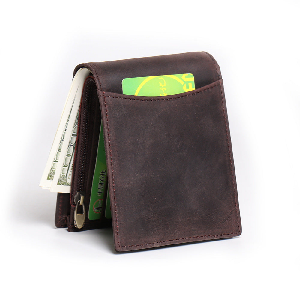Men's Cowhide Short Can Be Made Crazy Men's Wallets