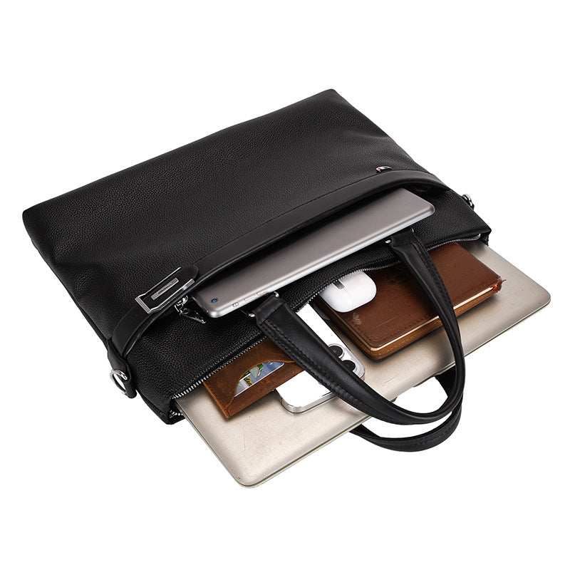 Men's Business Soft Leather Computer Fashion Handbags