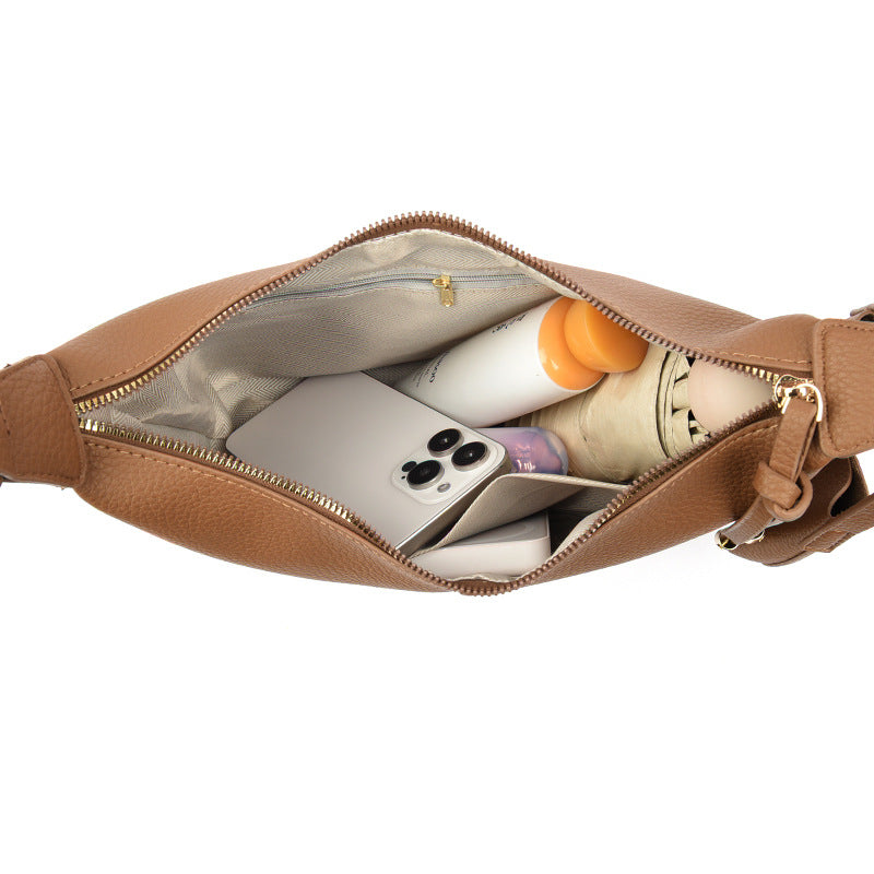 Fashion Litchi Pattern Soft Leather Niche Commuter Women's Messenger Bag