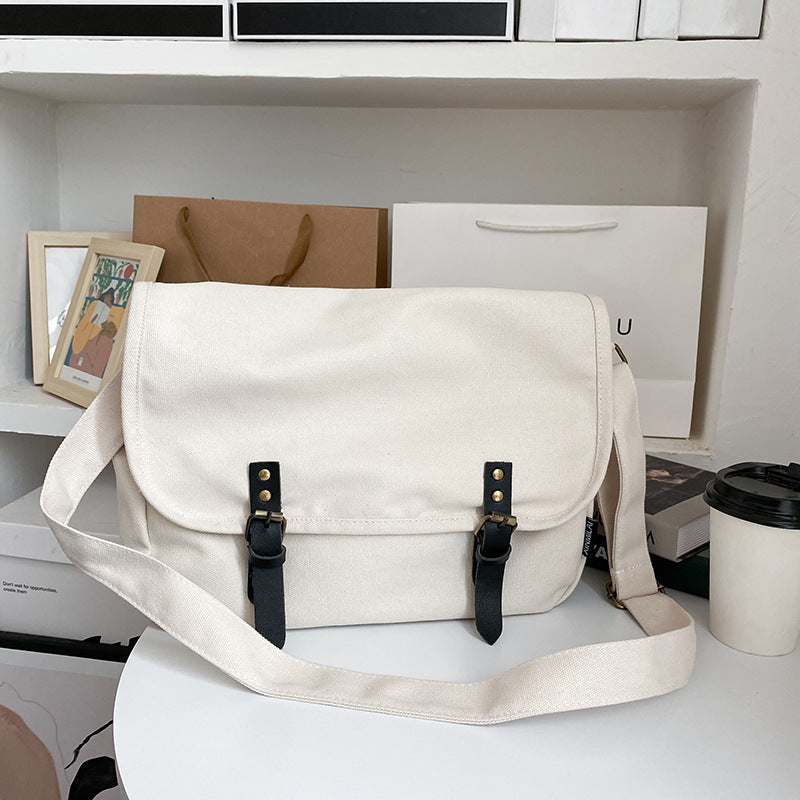 Women's & Men's Style Preppy Retro Flip Canvas Bags