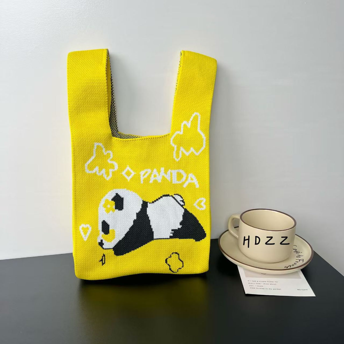 Women's Cute Panda Knitted Gift Niche High-grade Women's Handbag