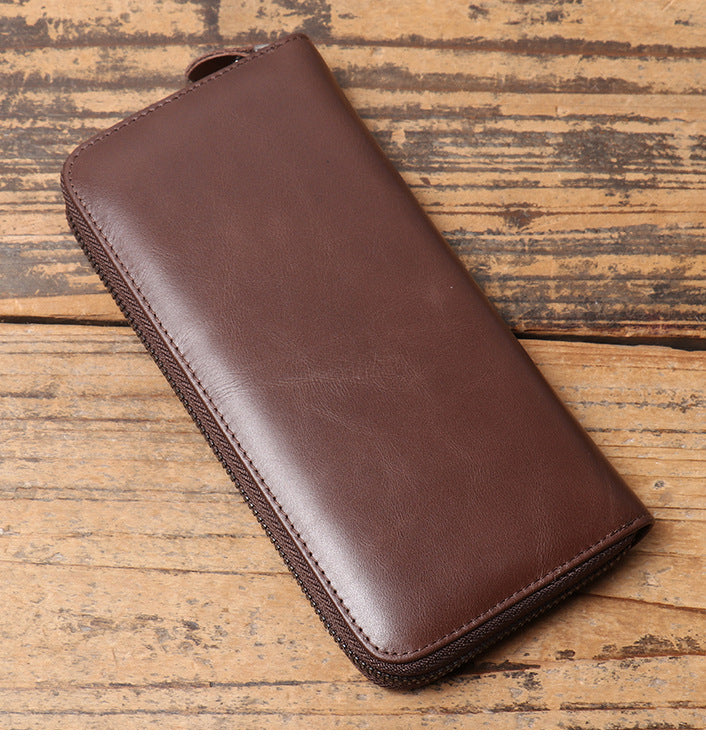 Women's & Men's & Antique Oil Wax Leather Multiple Ladies Wallets