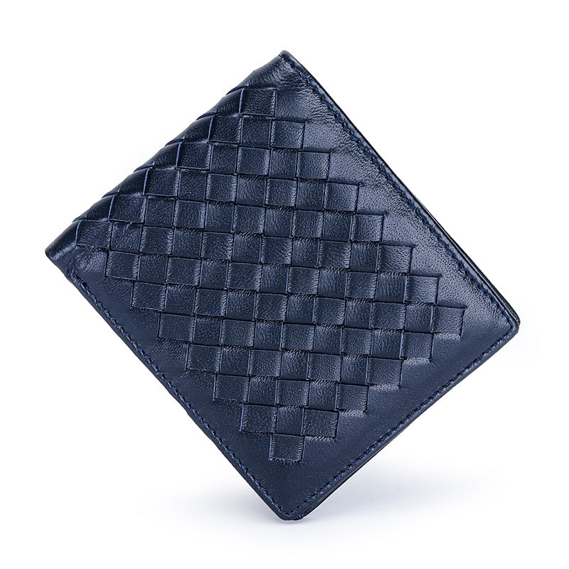 Men's Pure Sheepskin Short Fold Classic Clip Genuine Men's Wallet