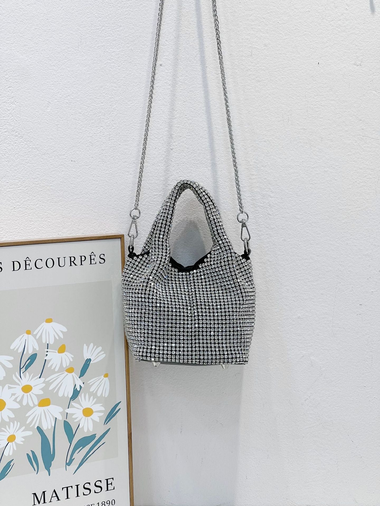 Women's Full Diamond Hot Rhinestone King Dinner Shoulder Bags