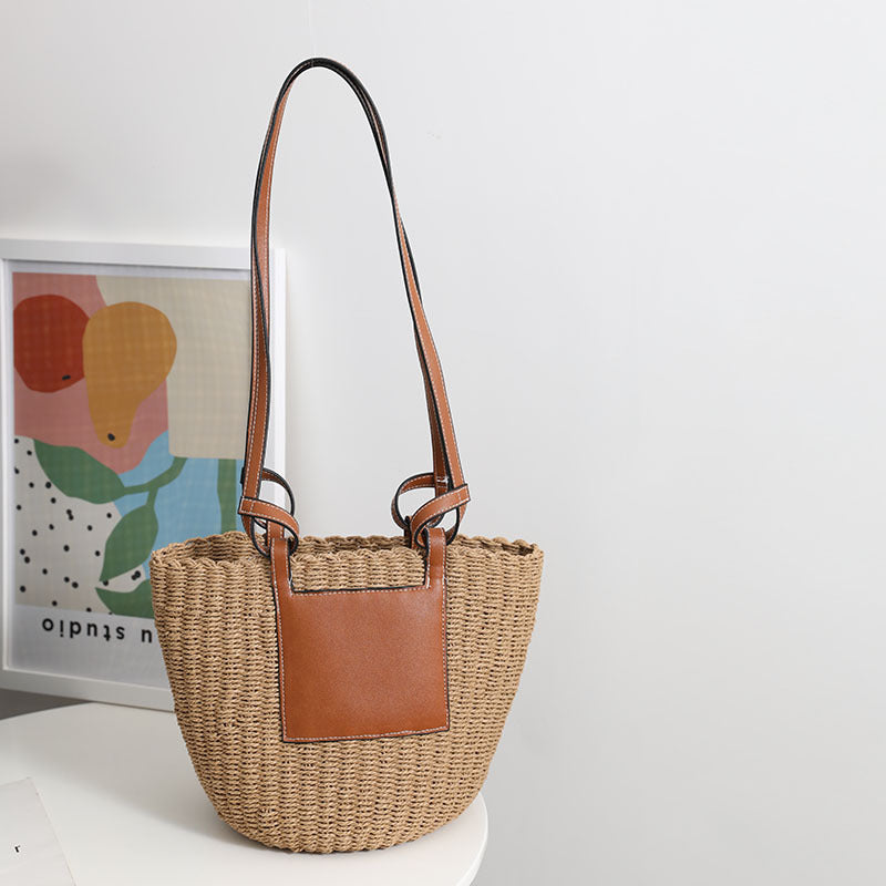 Retro Straw Niche Woven Seaside Vacation Shoulder Bags