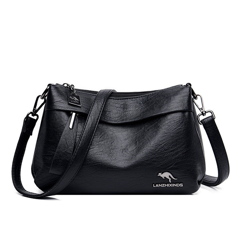 Women's Fashion Solid Color Soft Surface Large Crossbody Bags