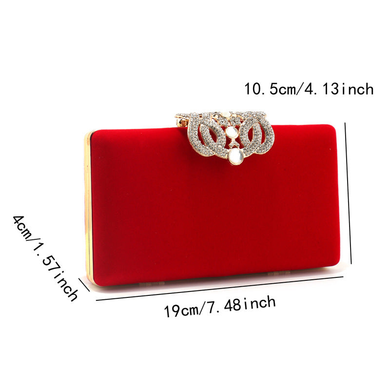 Women's Diamond Inlaid Crown Dinner Banquet Clutch Evening Bags