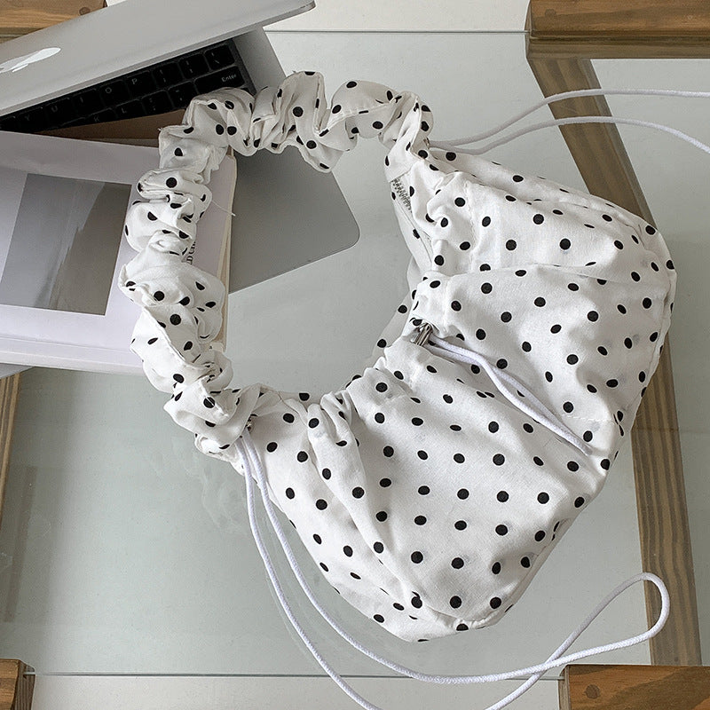 Women's Style Artistic Polka Dot Nylon Underarm Fresh Large Capacity Commuter Women's Shoulder Bag