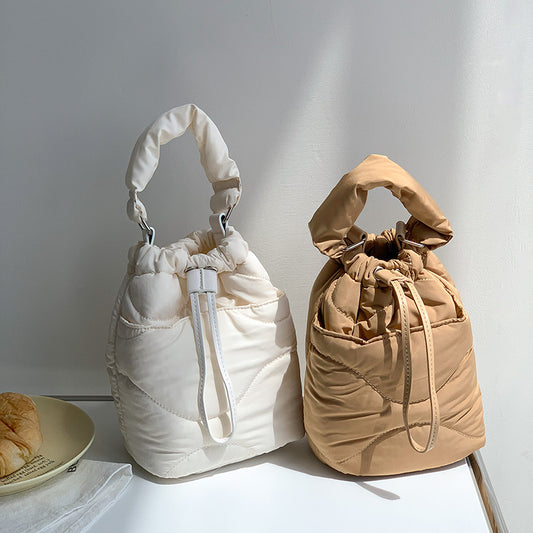 Cotton Filled Fashion Tide Drawstring Vintage Handbags