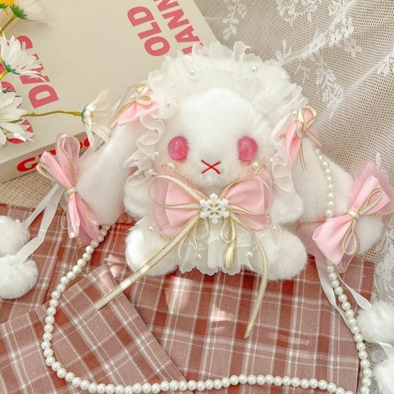 Series Doll Rabbit Pattern Handmade Bow Women's Messenger Bag