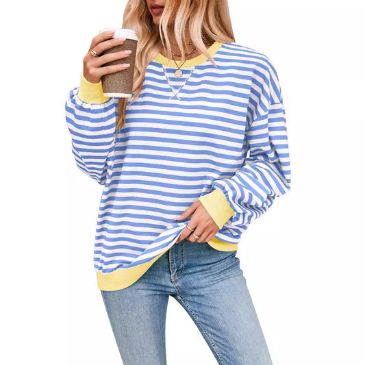 Women's Slouchy Innovative Loose Casual Striped Sweaters