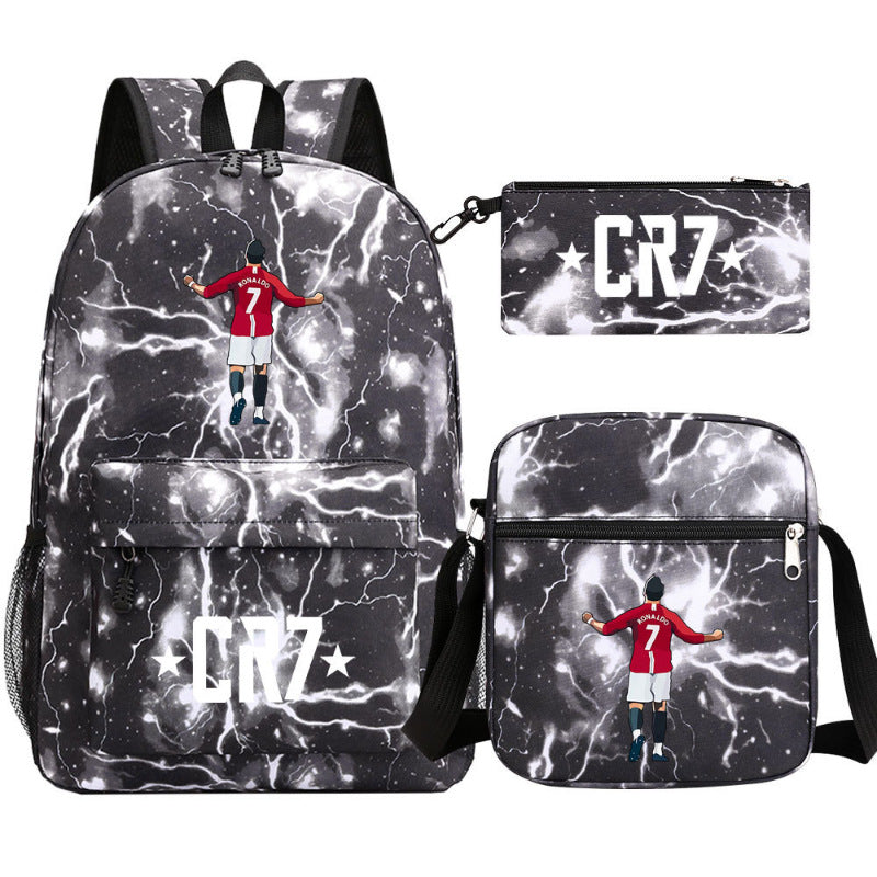 Women's & Men's & Football Star Junior Three-piece Suit Backpacks