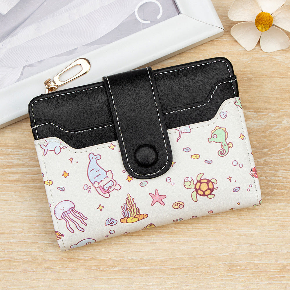 Attractive Style Cute Cartoon Short Zipper Coin Purses