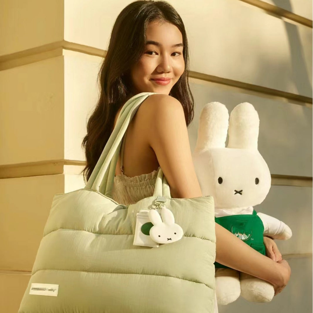 Women's Down College Style Large Capacity Lightweight Fluffy Cotton Tote Bags