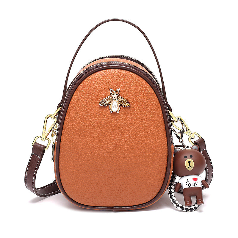 Women's Fashion Cherry Round Simple Contrast Color Shoulder Bags