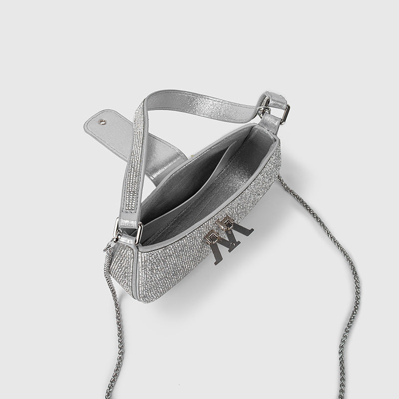 Women's Durable Popular Chain Rhinestone Underarm Armpit Bags