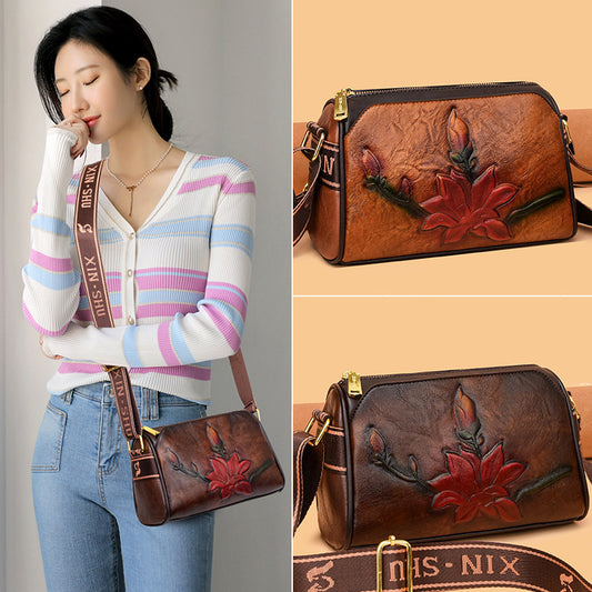Women's Ethnic Style Retro Printed Mother Advanced Texture Crossbody Bags