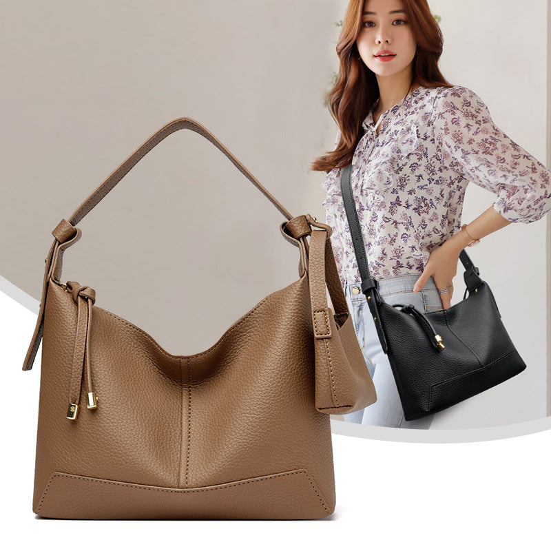 Fashion Litchi Pattern Soft Leather Niche Commuter Women's Messenger Bag