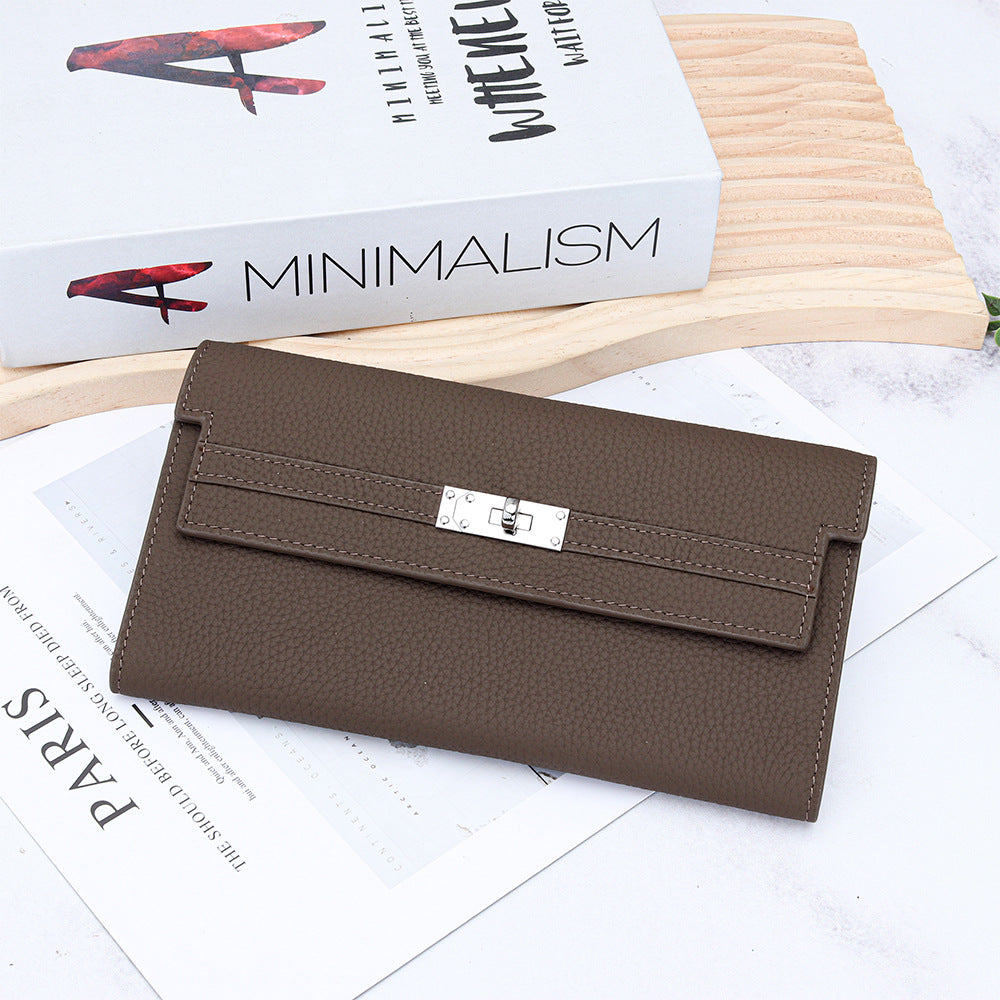Women's Long Genuine Leather Fashion Kelly Money First Layer Ladies Wallet